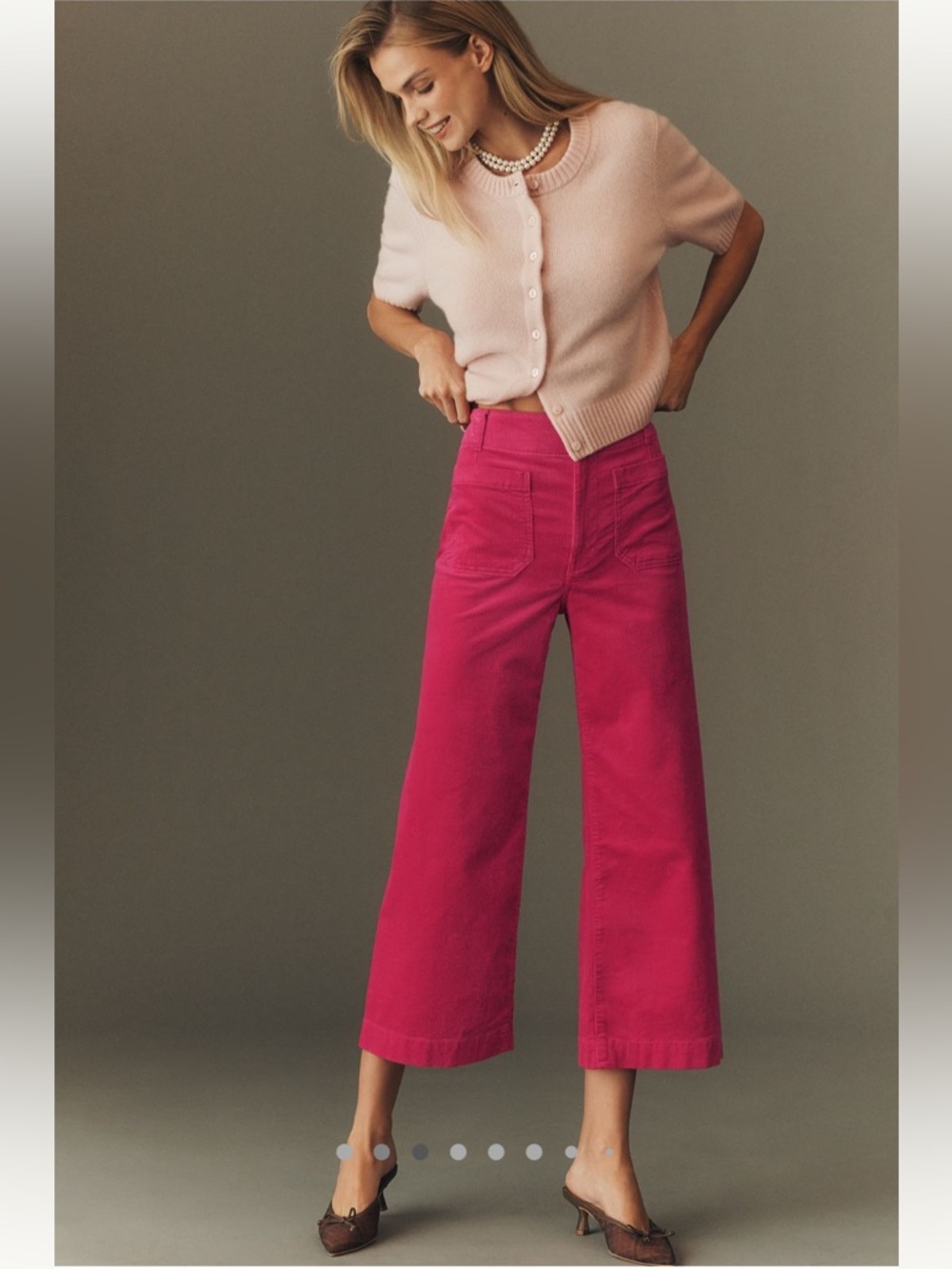 Anthropologie Maeve The Colette Corduroy Crop Wide-Leg Pants - Picture 3 of 6